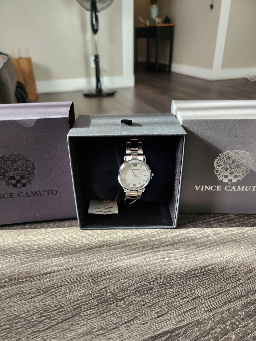 Vince Camuto Men’s Silver Stainless Steel Bracelet Watch - Silver Dial